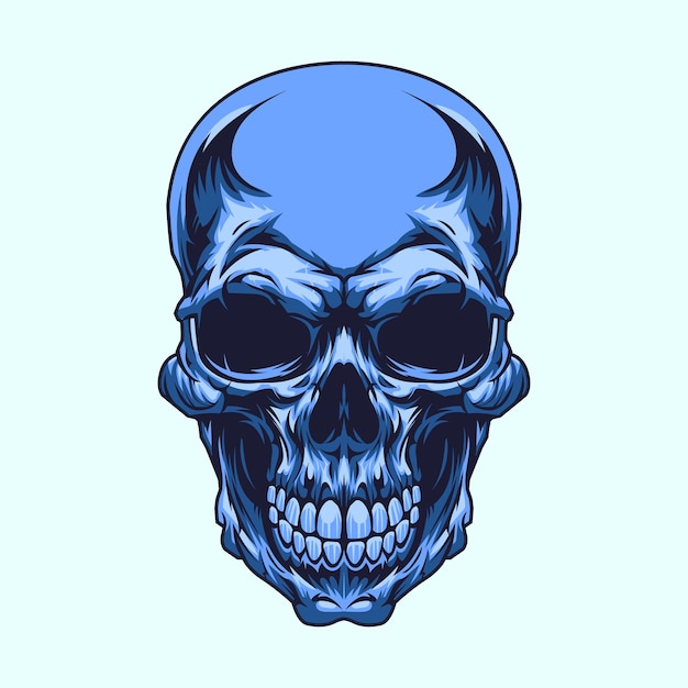 Vector skull head vector illustration