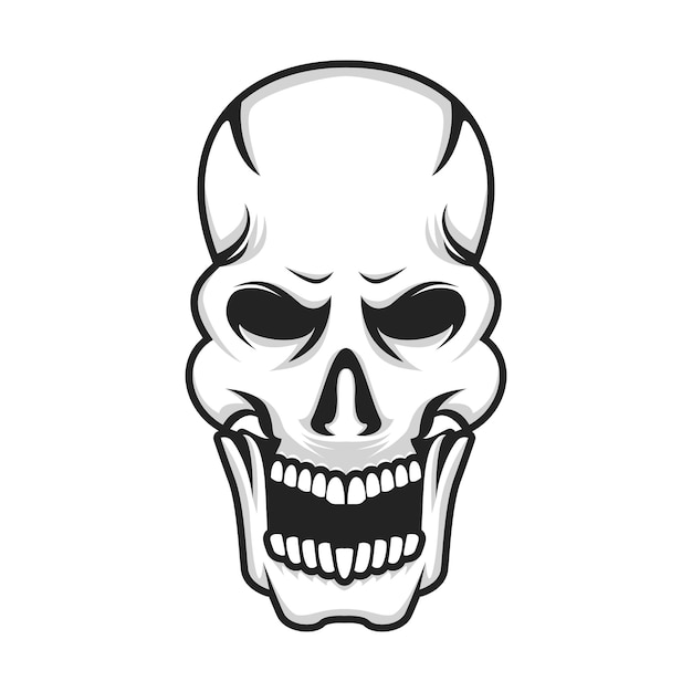 skull head vector. suitable for tattoo designs, logos, t-shirts, etc.