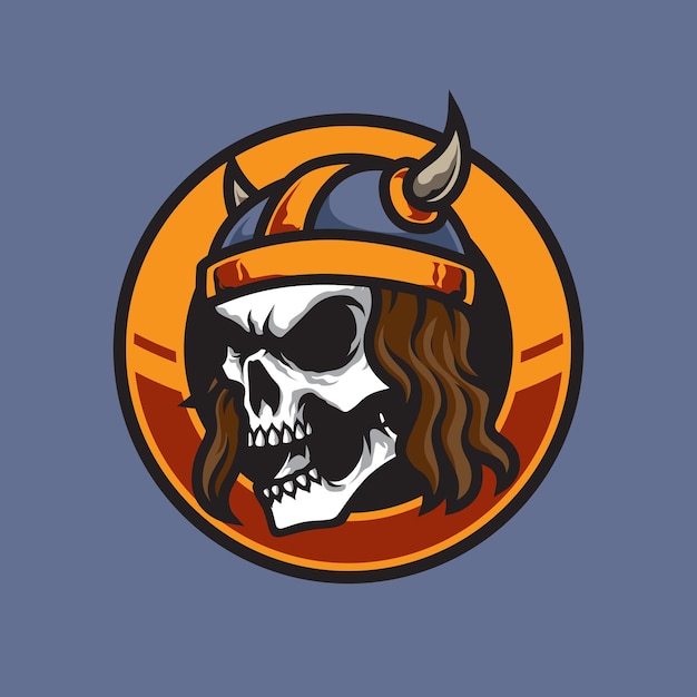 Skull Head Viking Mascot Logo