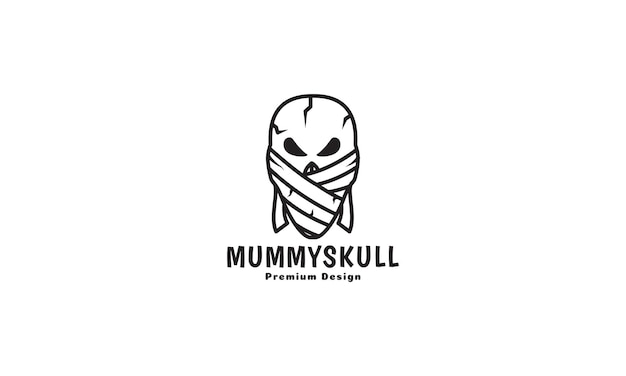 Skull head with bandage logo symbol vector icon illustration design