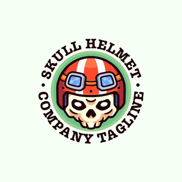 Skull helmet logo mascot cartoon character