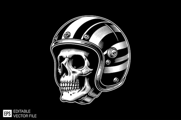 a skull helmet with a black and white design on it