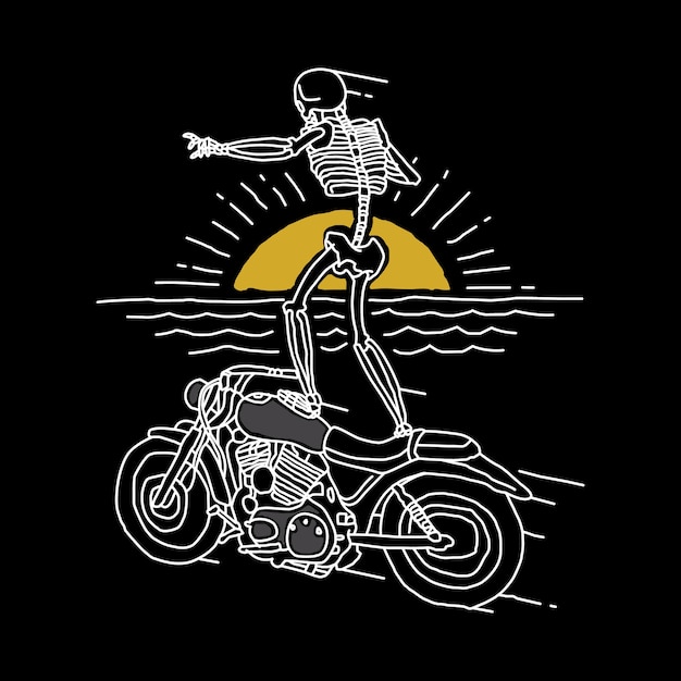 Skull Horror Funny Rider Illustration Art Design