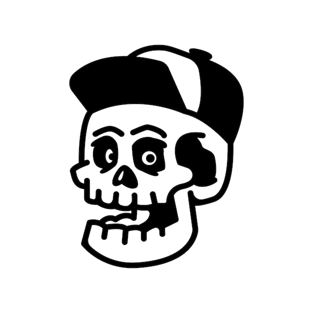 Skull illustration line art, perfect used for logo, icon, mascot or etc