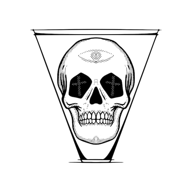 skull illustration vector for print on tshirt, poster, logo, stickers etc