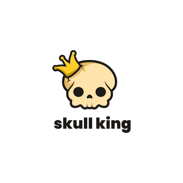 Skull king cute vector illustration