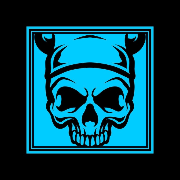 skull logo in box style