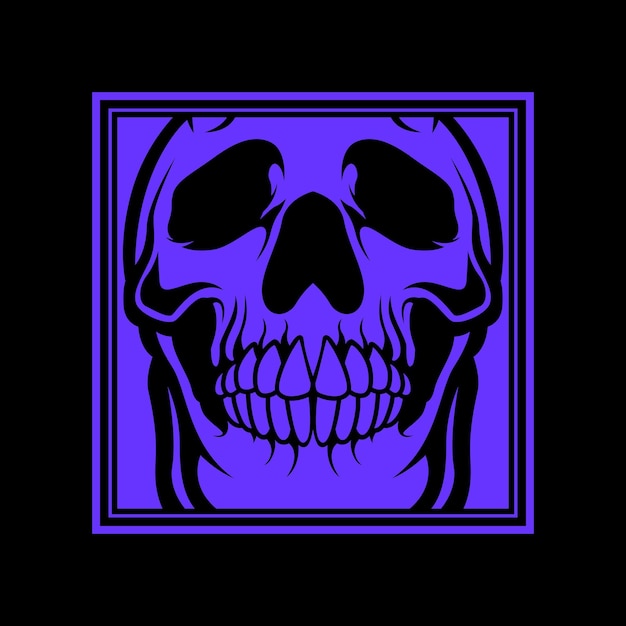 skull logo in box style