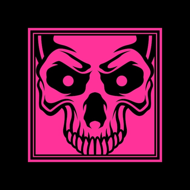 skull logo in box style