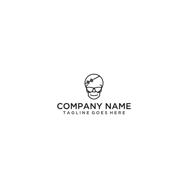 Skull logo for business company Simple skull line idea design Corporate identity concept