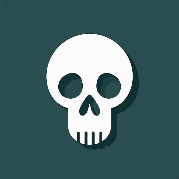 Vector skull logo minimal flat