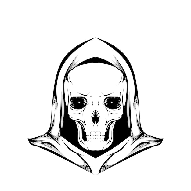 skull logo or symbol with cloak