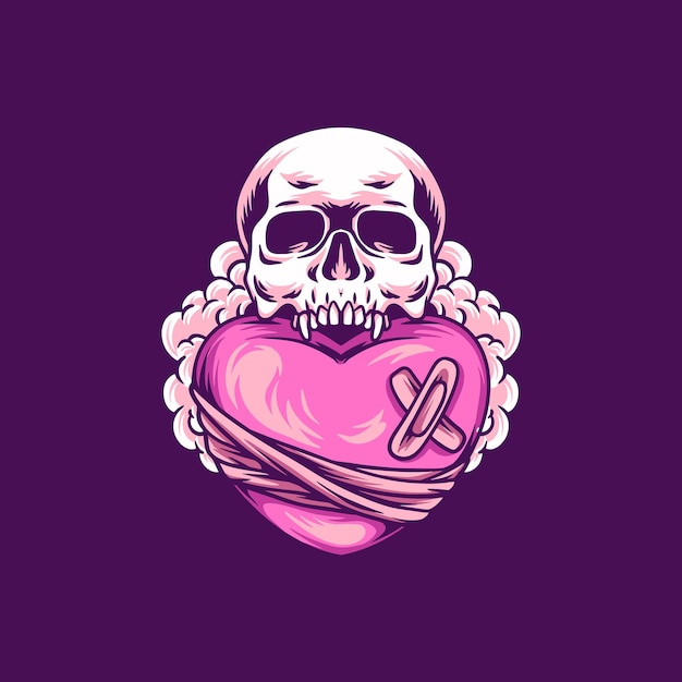 Skull Love Illustration