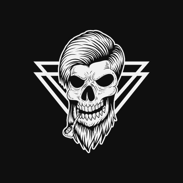 Skull Man Smoke Vector illustration