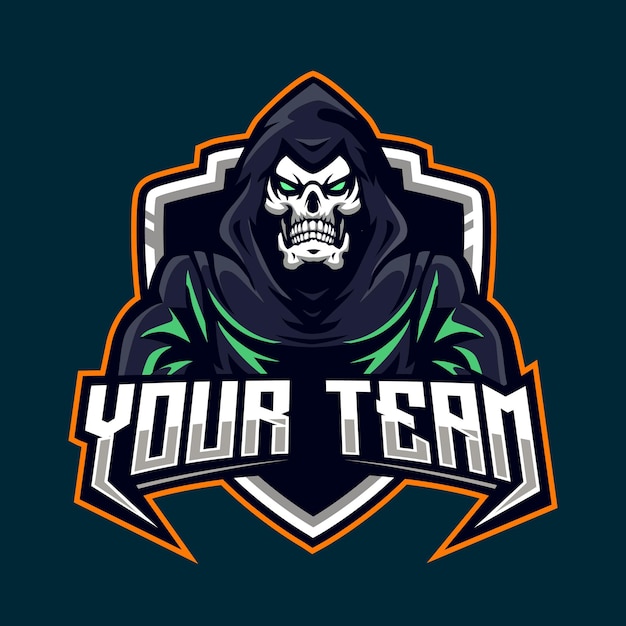 Skull mascot logo gaming illustration vector