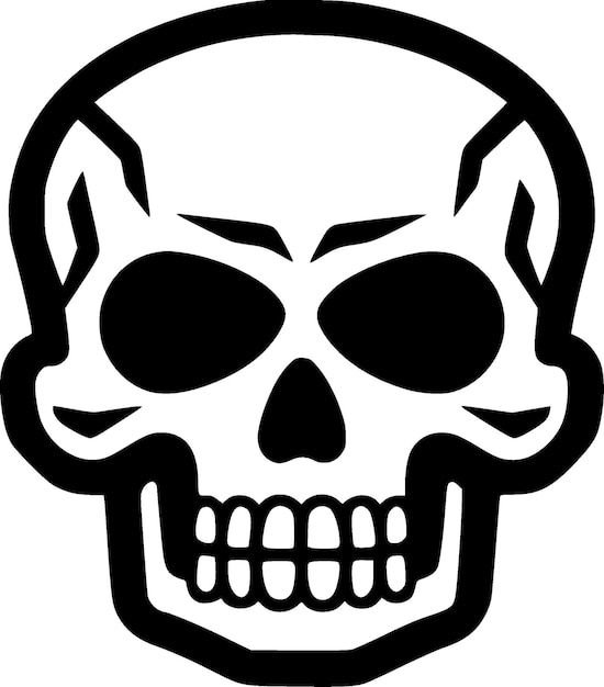 Skull Minimalist and Simple Silhouette Vector illustration