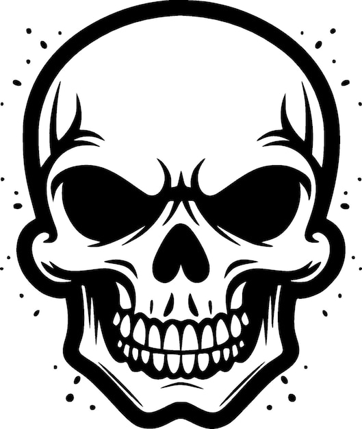 Skull Minimalist and Simple Silhouette Vector illustration