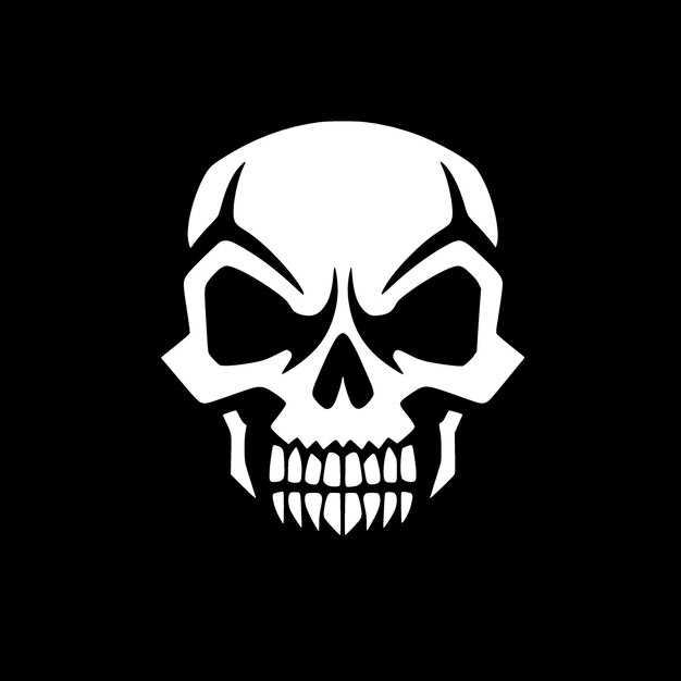 Skull Minimalist and Simple Silhouette Vector illustration