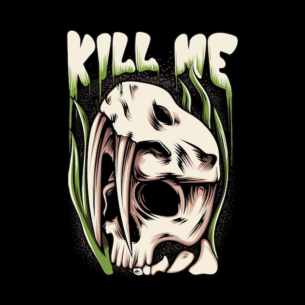 skull nature vintage illustration for t shirt design and print