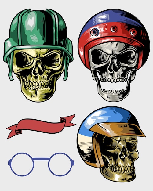 skull pack with ribbon and cool glasses