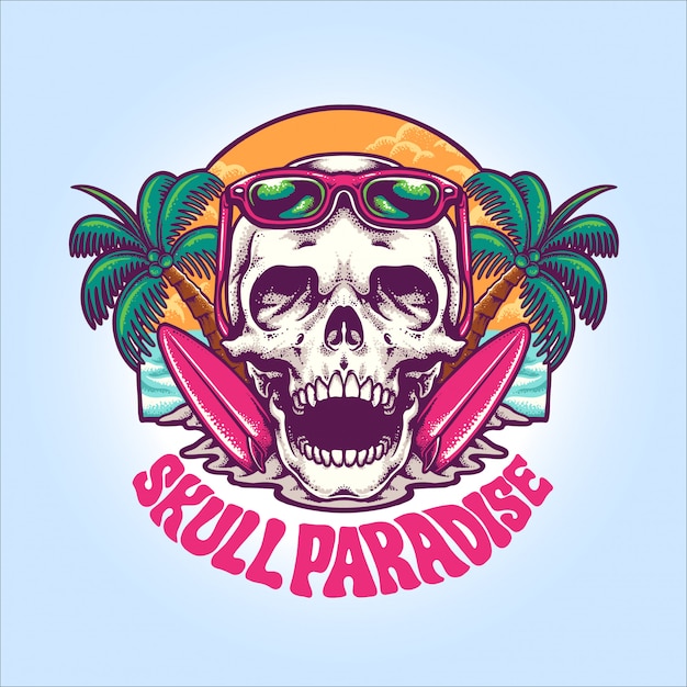 skull paradise illustration