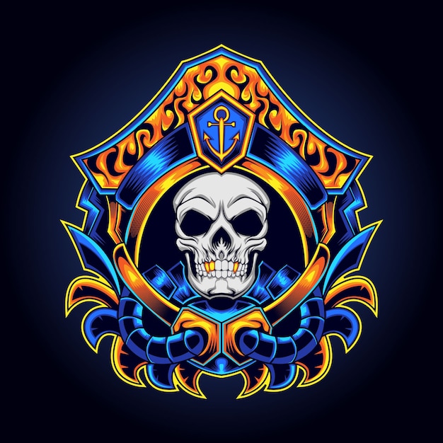 Skull pirates logo mascot