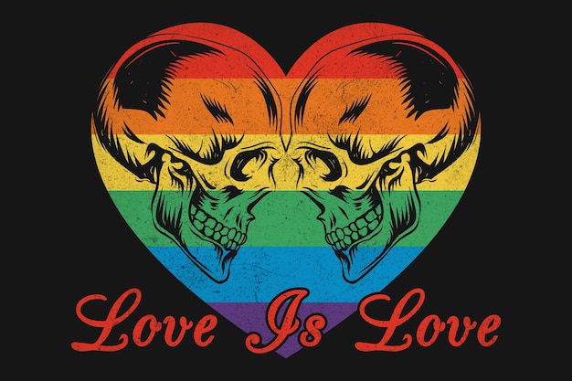 Skull Pride Rainbow Vintage Vector Premium T shirt