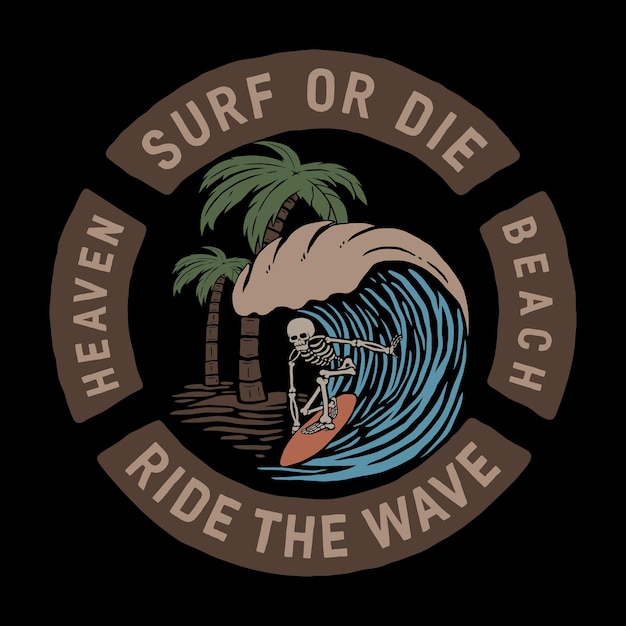 skull ride the wave