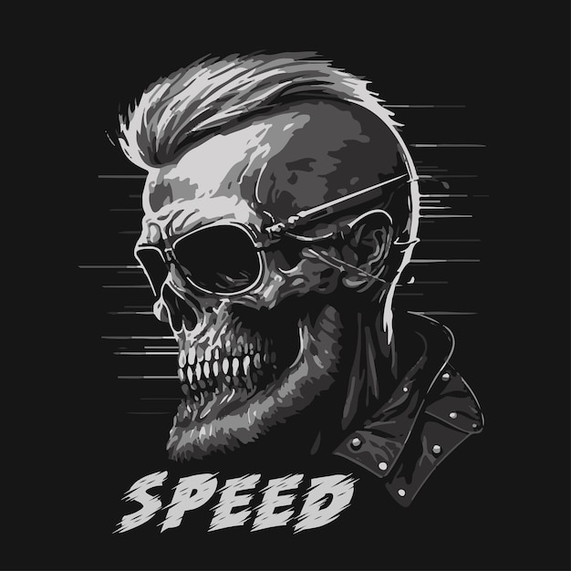 Skull Rider tshirt vector illustration