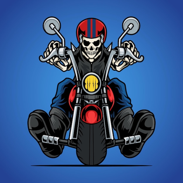 Skull riding bike