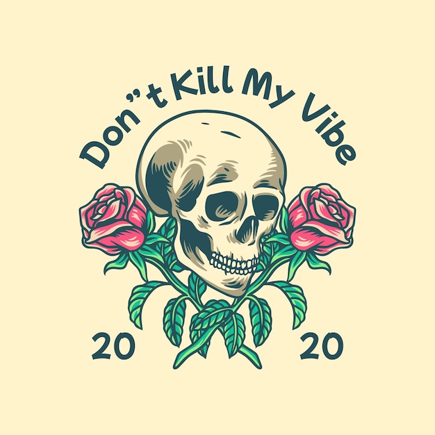 Skull And Rose Illustration