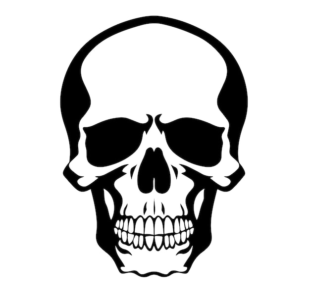 Skull Silhouette Vectors on White Background