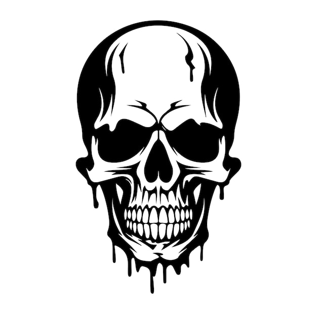 Skull Silhouette Vectors on White Background