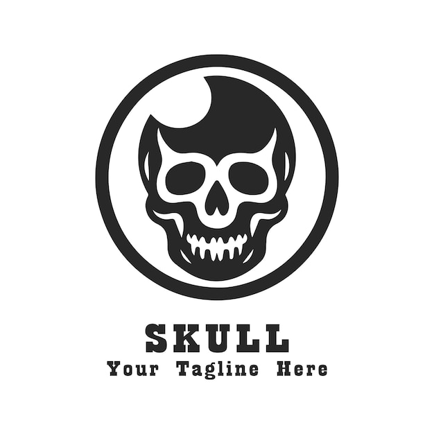 Vector skull simple logo vector illustration