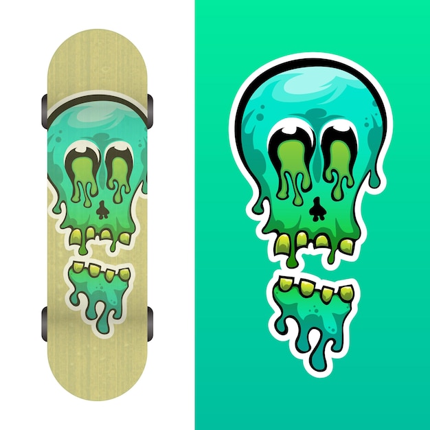 Skull skate board design apparel