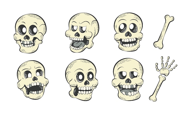 Skull Skeleton Halloween Vector Clipart Illustration