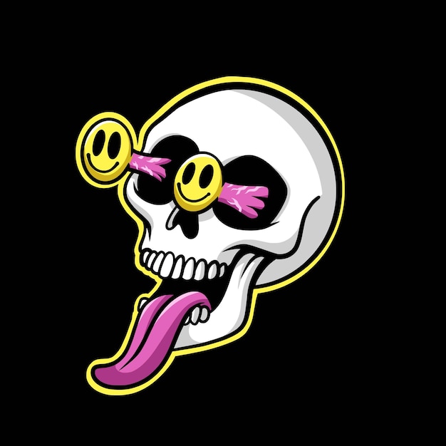 Skull Smiling Face eyes Streetwear Cartoon