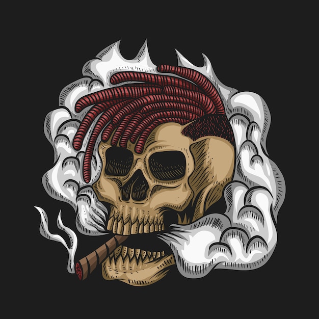 Skull Smoke Vector illustration for your company or brand