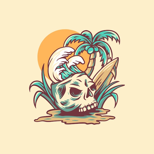 Skull And Summer Vibes Illustration