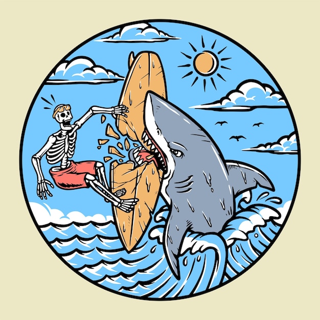 Skull surfer attacked by shark