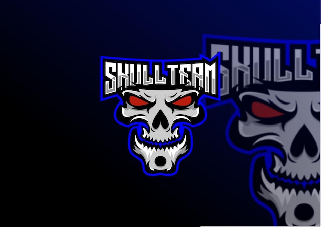 skull team logo design mascot gaming