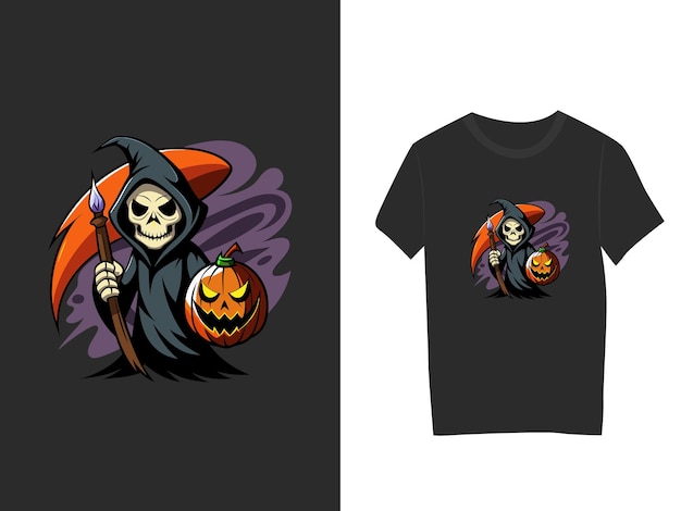 Skull Tshirt Design for Halloween Dark and Stylish Skull Vector Art