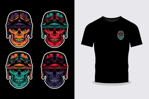 Skull tshirt print Vectors Illustrations