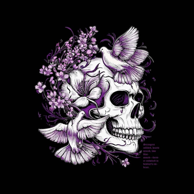 skull typography ai ai generated graphic tshirt design