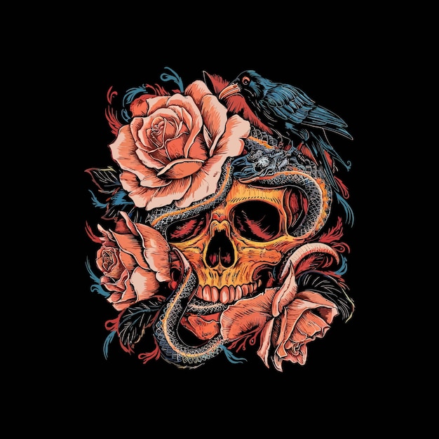 skull typography ai ai generated graphic tshirt design