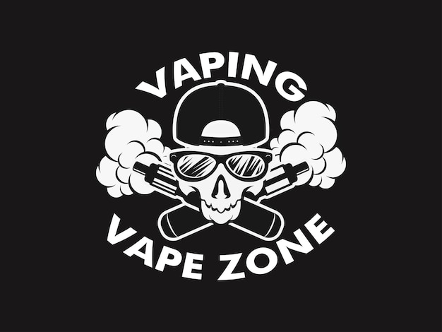 skull vape logo with hat