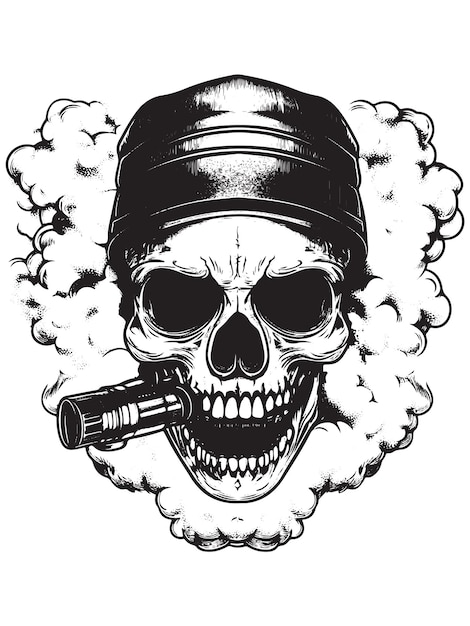 Vector skull vaper concept vector