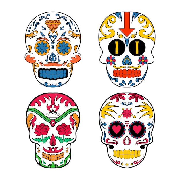 skull vector icon dia de muertos skull illustration