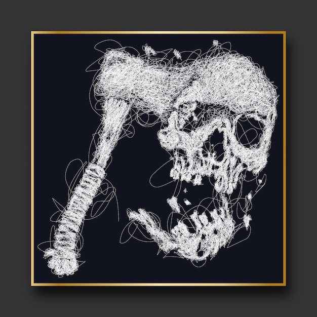 Skull vector sketch illustration scribble art