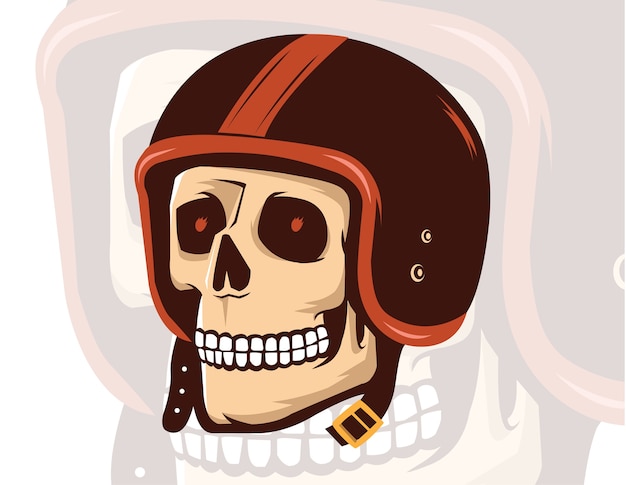 SKULL WEARING MOTORBIKE HELMET